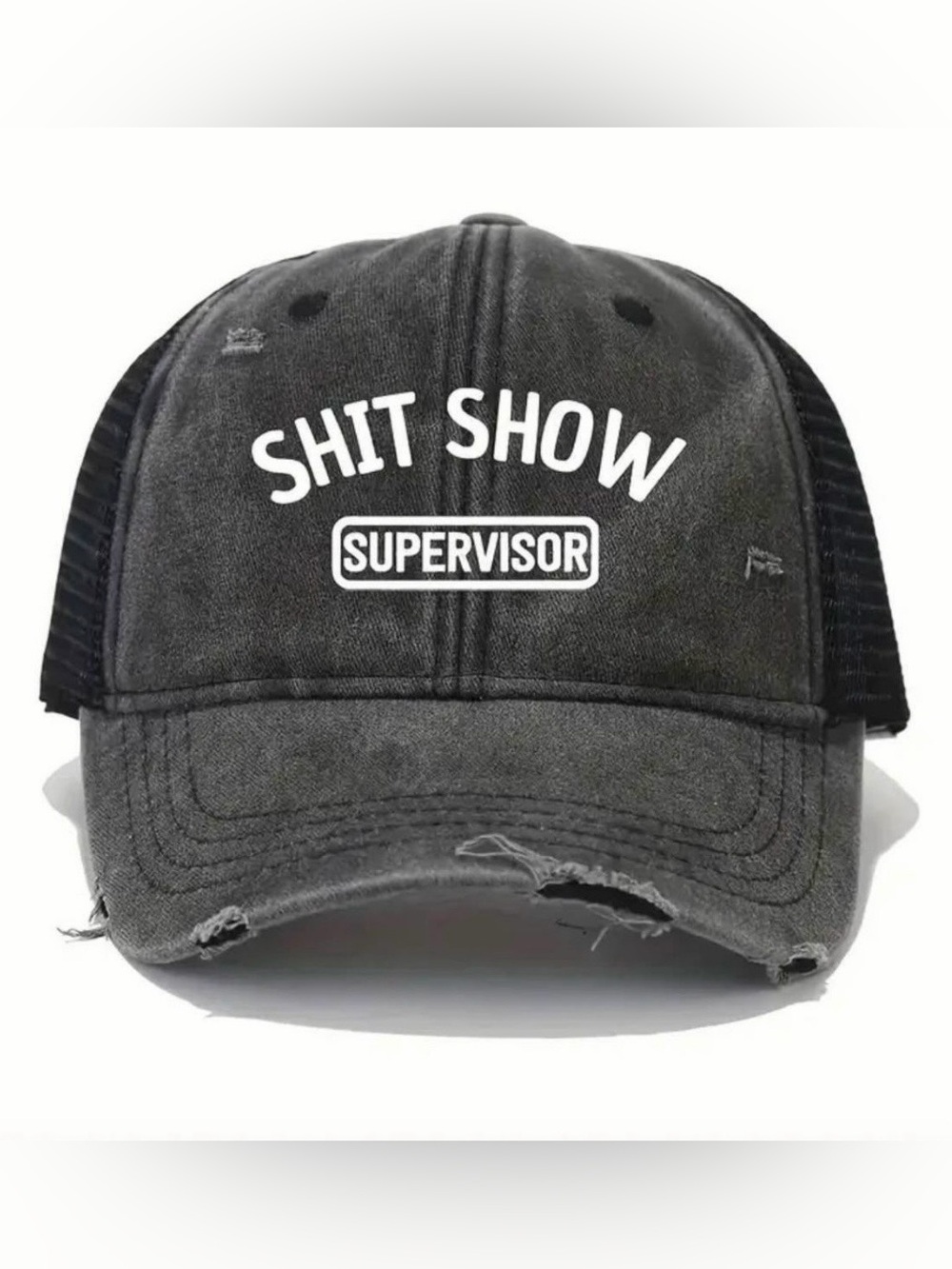 🧢 New! Unisex Faded Black Sh*# Show Supervisor Adjustable Baseball Cap